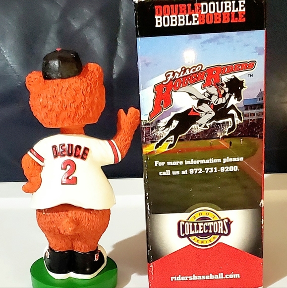 FRISCO ROUGH RIDERS "DUECE" MASCOT DOUBLE BOBBLEHEAD. 2003 COLLECTORS SERIES. - Picture 2 of 15